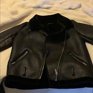 Zara Leather jacket with fur